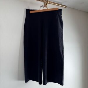 Gray Wide-Leg Cropped Pants